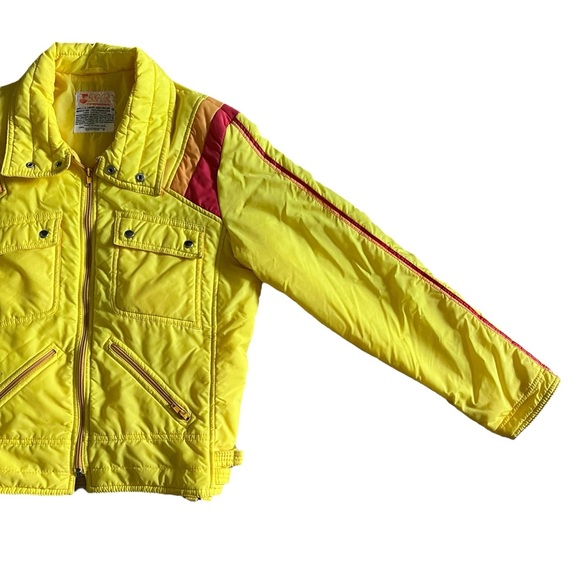Vintage SKYR Mens Size Medium Yellow Ski Jacket Made In Hong Kong As Is Rare - Picture 4 of 16